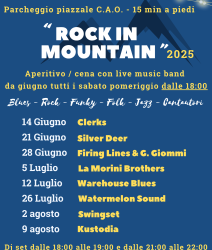 “ROCK IN MOUNTAIN 2025” Programma