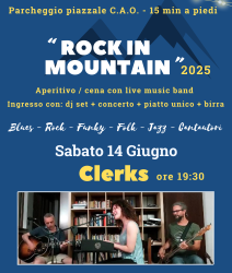 “ROCK IN MOUNTAIN 2025” Sabato 14 Giugno – CLERKS