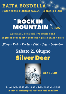 “ROCK IN MOUNTAIN 2025”          Sabato 21 Giugno – Silver Deer