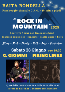 “ROCK IN MOUNTAIN 2025” Sabato 28 Giugno – G. Giommi / Firing Lines