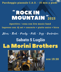 “ROCK IN MOUNTAIN 2025” Sabato 5 Luglio – La Morini Brothers