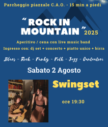 “ROCK IN MOUNTAIN 2025” Sabato 2 Agosto – Swingset