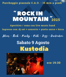 “ROCK IN MOUNTAIN 2025” Sabato 9 Agosto – Kustodia